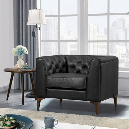 Poly & Bark Essex Lounge Chair - Full Grain Genuine Italian Leather