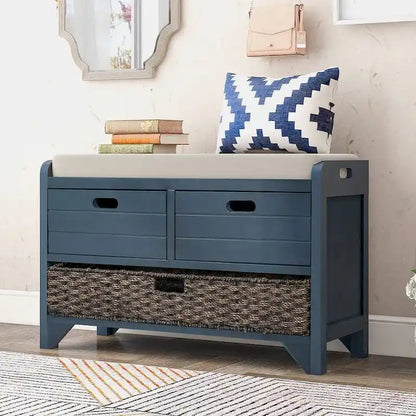 3-drawer Solid Wooden Storage Bench