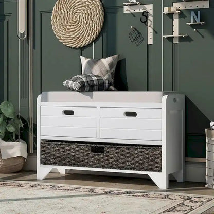 3-drawer Solid Wooden Storage Bench
