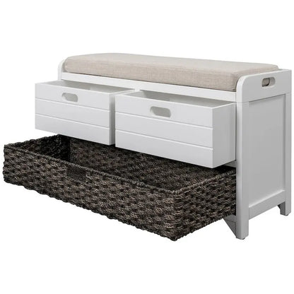 3-drawer Solid Wooden Storage Bench