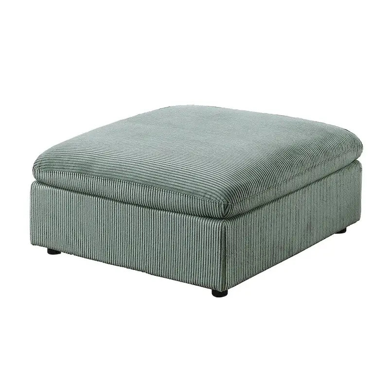 8 Piece Corduroy Upholstered Modular Sectional Sofa with Ottoman
