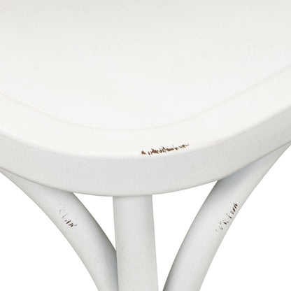 Vintage Series Distressed Metal X Back Side Chair - Antique White (Set of 2)
