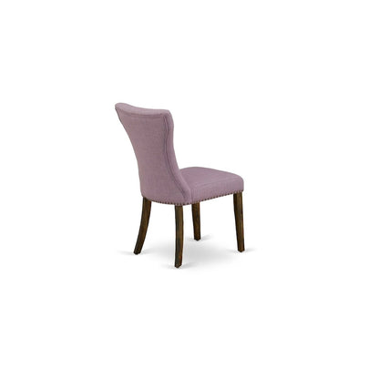 East West Furniture Dining Table Set- a Kitchen Table and Dahlia Linen Fabric Dining Chairs, Distressed Jacobean(Pieces Options)