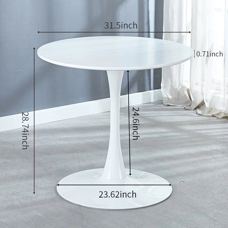 31.5Tulip Dining Table for 2-4 people With Round Mdf Table Top, Pedestal Dining Table, End Table Leisure Coffee Table