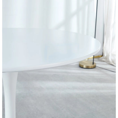 31.5Tulip Dining Table for 2-4 people With Round Mdf Table Top, Pedestal Dining Table, End Table Leisure Coffee Table