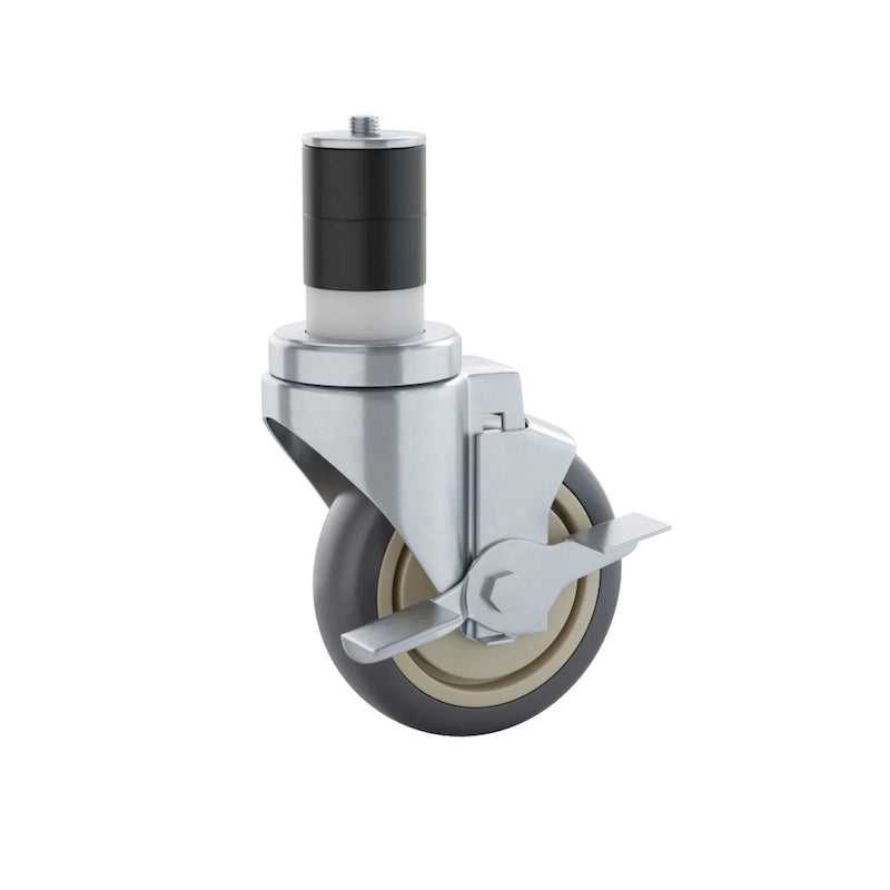 Set of 4 Commercial Heavy Duty Casters with 2 Swivel Casters, 2 Locking Casters