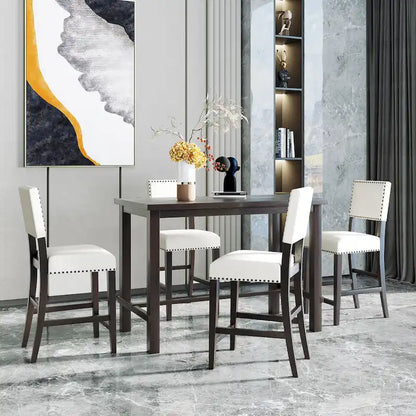 5-Piece Counter Height Dining Set with Table and 4 Chairs