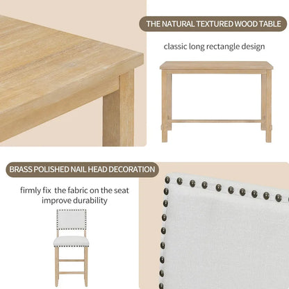 5-Piece Counter Height Dining Set with Table and 4 Chairs