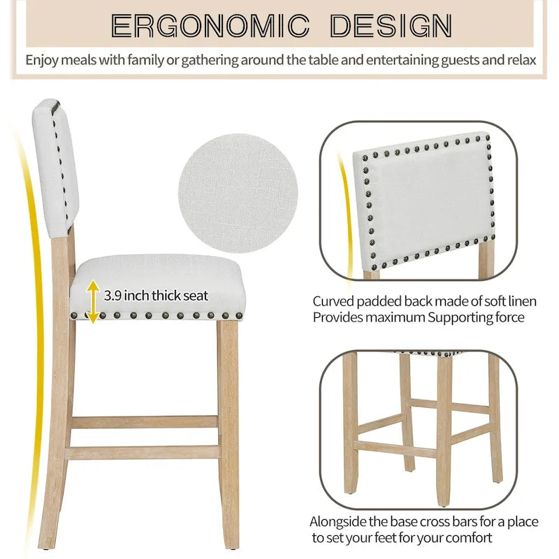 5-Piece Counter Height Dining Set with Table and 4 Chairs