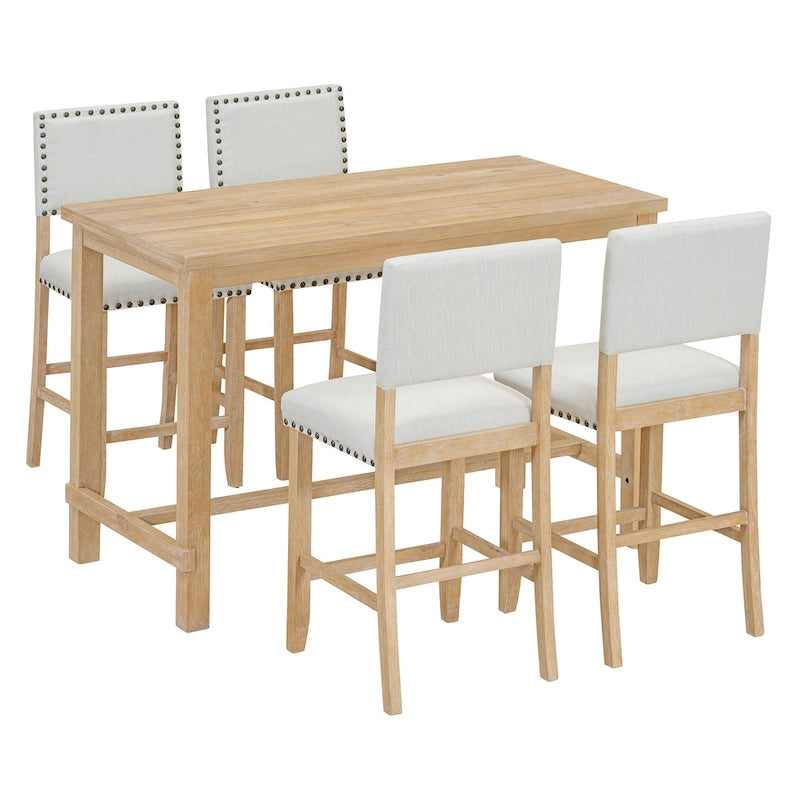 5-Piece Counter Height Dining Set with Table and 4 Chairs