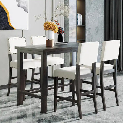 5-Piece Counter Height Dining Set with Table and 4 Chairs