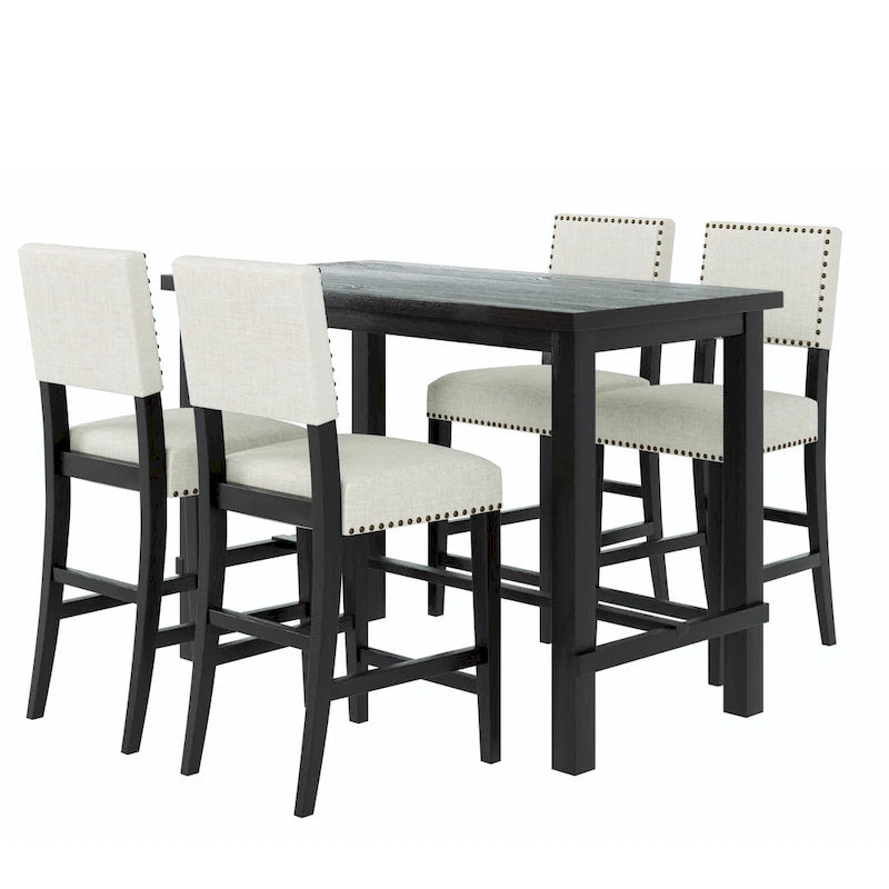 5-Piece Counter Height Dining Set with Table and 4 Chairs