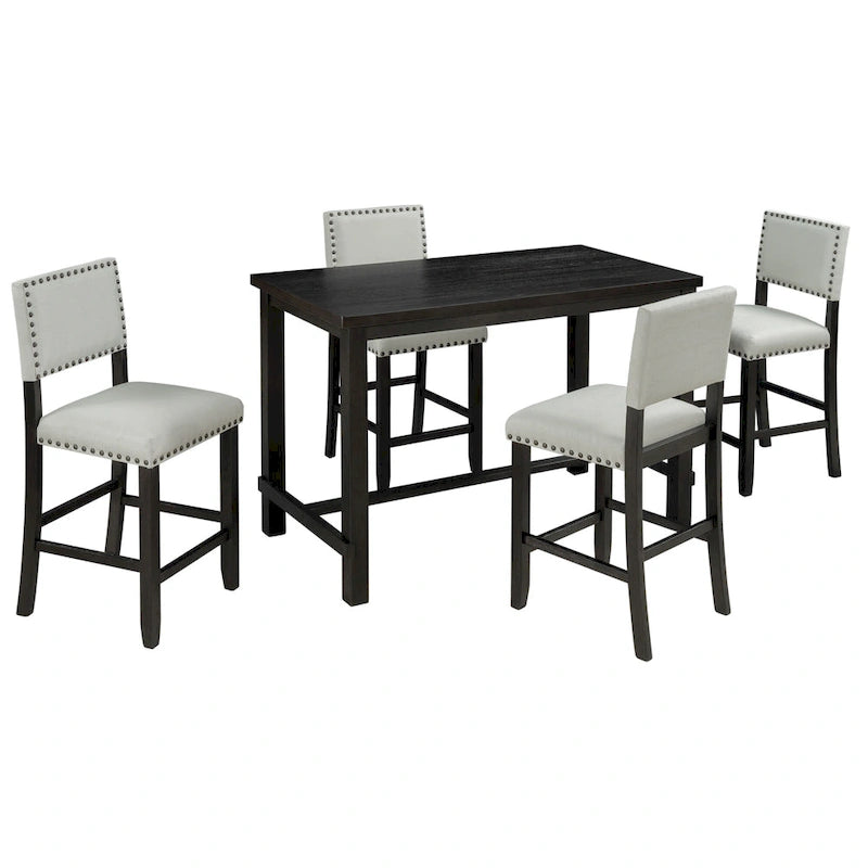 5-Piece Counter Height Dining Set with Table and 4 Chairs