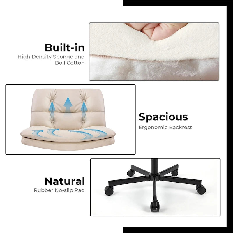 Large Size Swivel Armless Home Office Desk Chair