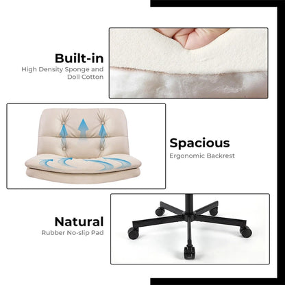 Large Size Swivel Armless Home Office Desk Chair