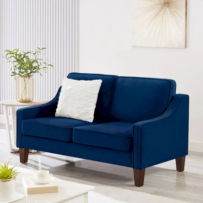 Modern Loveseat Sofa for Living Room Upholstered Velvet Small Couch - 51.5L x 29 W x 34.25 H , Seat height: 18