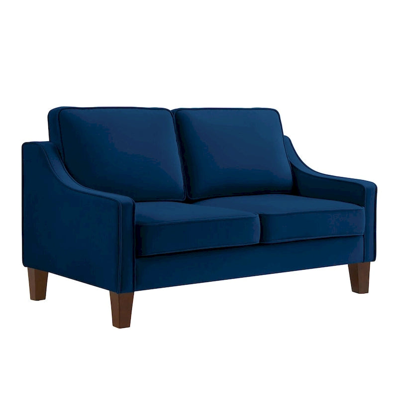 Modern Loveseat Sofa for Living Room Upholstered Velvet Small Couch - 51.5L x 29 W x 34.25 H , Seat height: 18