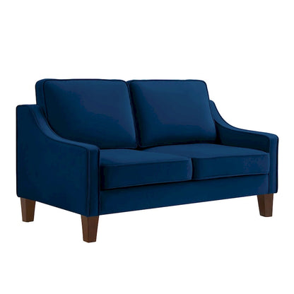 Modern Loveseat Sofa for Living Room Upholstered Velvet Small Couch - 51.5L x 29 W x 34.25 H , Seat height: 18