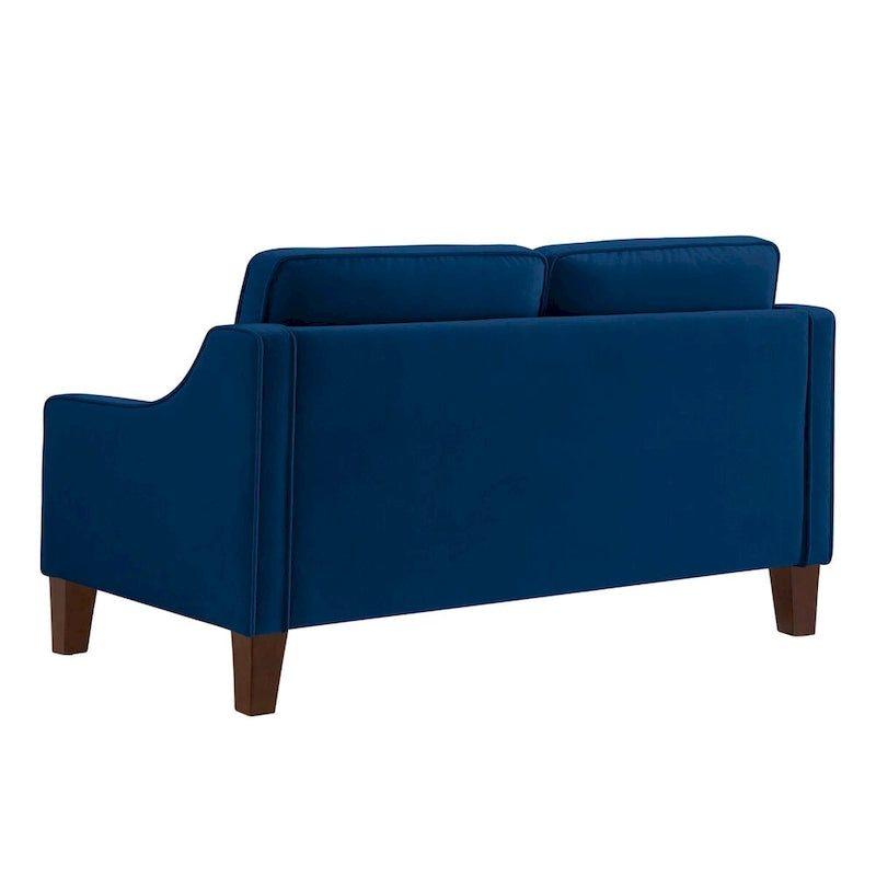 Modern Loveseat Sofa for Living Room Upholstered Velvet Small Couch - 51.5L x 29 W x 34.25 H , Seat height: 18