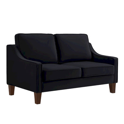 Modern Loveseat Sofa for Living Room Upholstered Velvet Small Couch - 51.5L x 29 W x 34.25 H , Seat height: 18