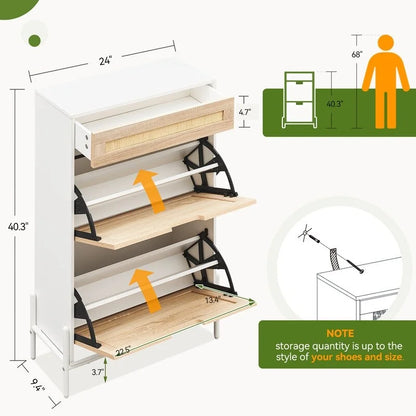 Two-door one-drawer shoe cabinet