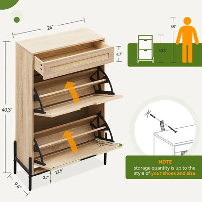 Two-door one-drawer shoe cabinet