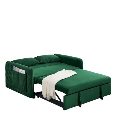 55 Modern Convertible Sofa Bed with 2 Detachable Arm Pockets