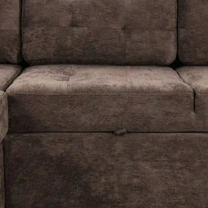 82.6 L-shape Sofa Bed,Sleeper Sofa with Wheels and USB Ports