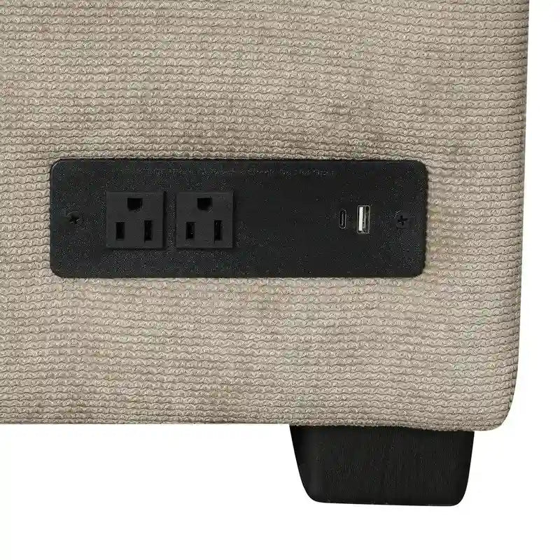 82.6 L-shape Sofa Bed,Sleeper Sofa with Wheels and USB Ports