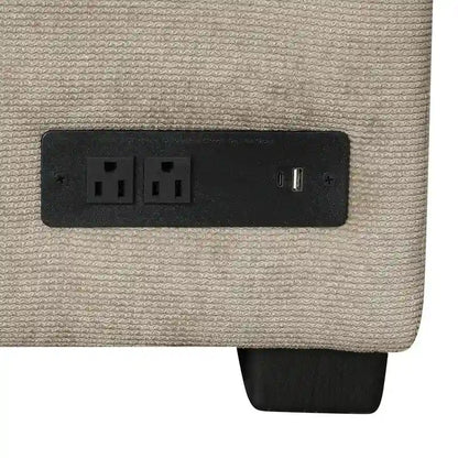 82.6 L-shape Sofa Bed,Sleeper Sofa with Wheels and USB Ports