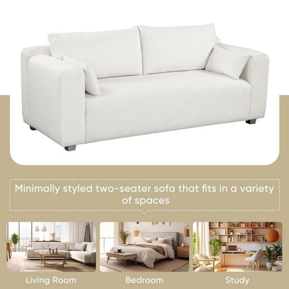 Modern Loop Yarn Fabric Sofa with Extra Wide Domed Arms