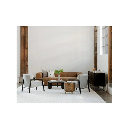 Macari Rustic Drum-Style Aluminum Accent Table - 19W x 19D x 18H