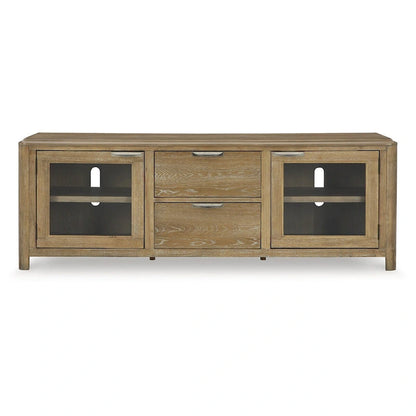 Signature Design by Ashley Rencott Light Brown 80 TV Stand for TVs up to 92 - 79.63 W x 20 D x 28 H