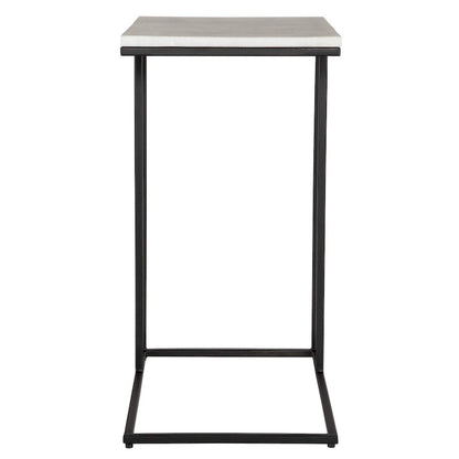 Porch & Den Black Metal and White Marble Accent Table