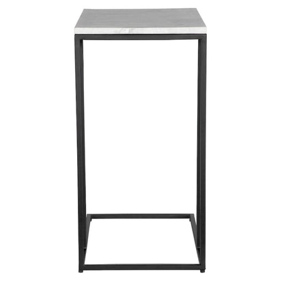 Porch & Den Black Metal and White Marble Accent Table