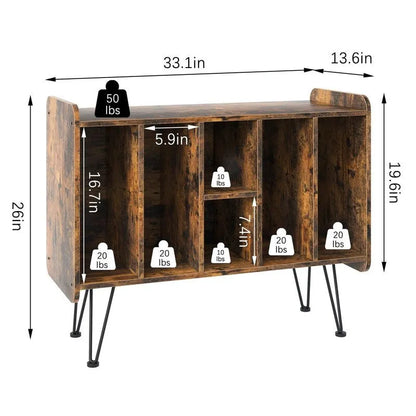 Large Vinyl Record Storage Stand - 13.6D x 33.1W x 26H