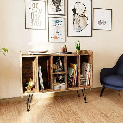 Large Vinyl Record Storage Stand - 13.6D x 33.1W x 26H