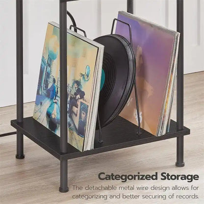 3 Tier Record Player Stand - 15.7L x 11.8W x 29.1H