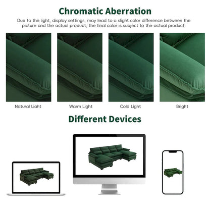 6-seat Upholstered Symmetrical Sofa Furniture U-shaped Sectional Sofa with Waist Pillows