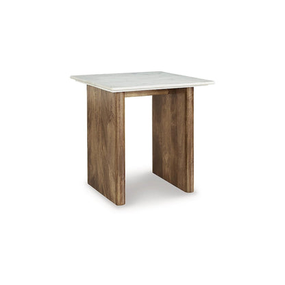 Signature Design by Ashley Isanti Light Brown/White End Table - 23.13W x 23.13D x 22.63H