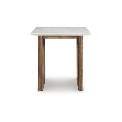 Signature Design by Ashley Isanti Light Brown/White End Table - 23.13W x 23.13D x 22.63H