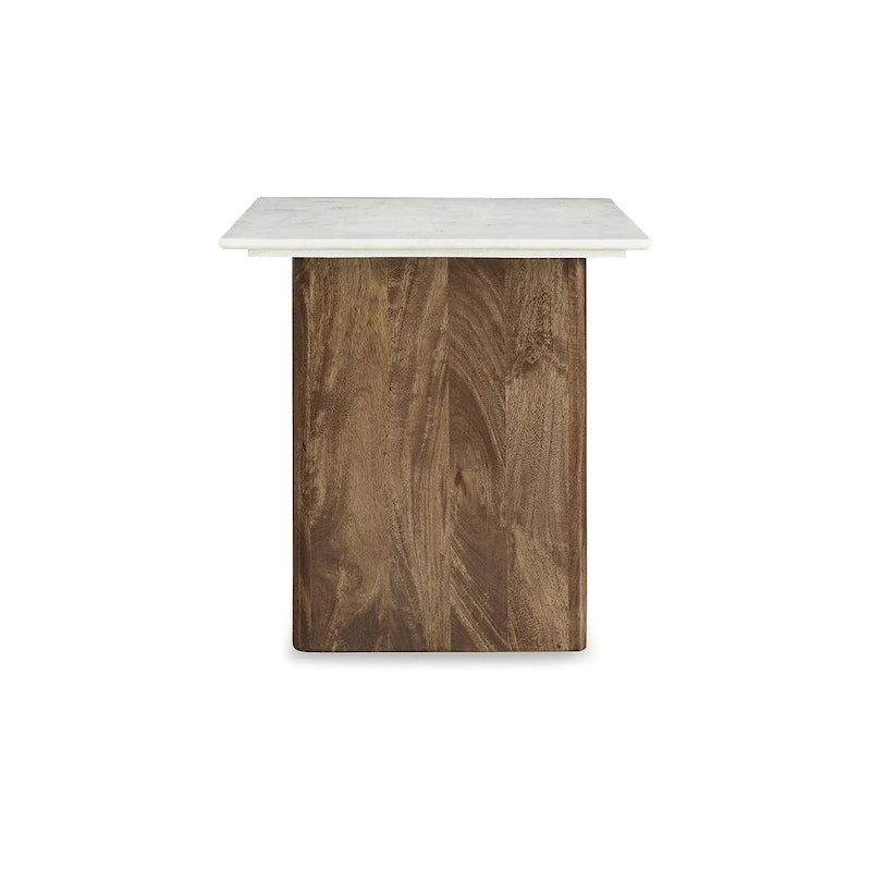 Signature Design by Ashley Isanti Light Brown/White End Table - 23.13W x 23.13D x 22.63H