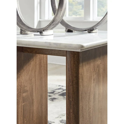 Signature Design by Ashley Isanti Light Brown/White End Table - 23.13W x 23.13D x 22.63H