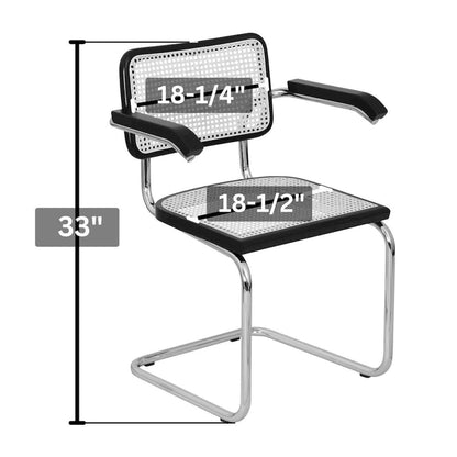 Breuer Chair Company Marcel Breuer Cesca Cane Cantilever Armchair Arm Chair w/ White Steel Frame (Various Wood & Cane Colors)
