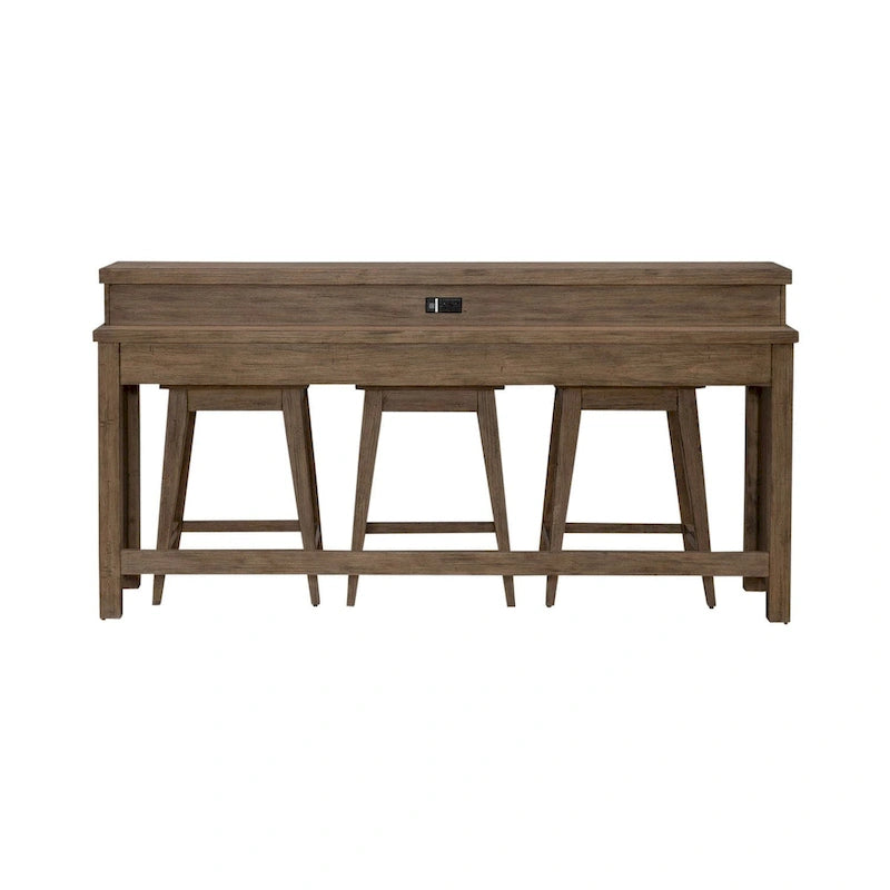 Pinebrook Ridge Weathered Toffee 4 Piece Console Table Set