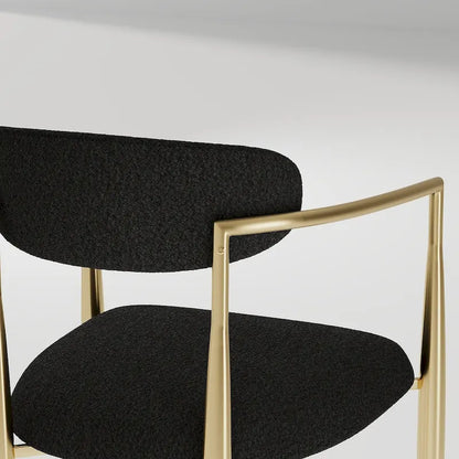 9 - Piece 94.48 Modern Minimalist Extendable Sintered Stone Top Double Pedestal Dining Set With 8 Fabric Chairs