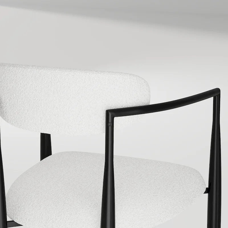 9 - Piece 94.48 Modern Minimalist Extendable Sintered Stone Top Double Pedestal Dining Set With 8 Fabric Chairs