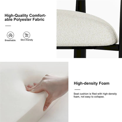 9 - Piece 94.48 Modern Minimalist Extendable Sintered Stone Top Double Pedestal Dining Set With 8 Fabric Chairs