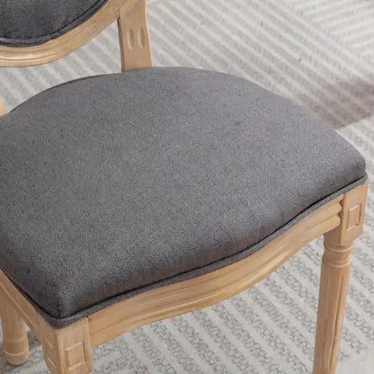 French Style Solid Wood Antique Dining Chair, Set of 2