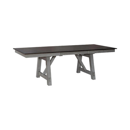 Newport Smokey Grey 6 Piece Trestle Table Set